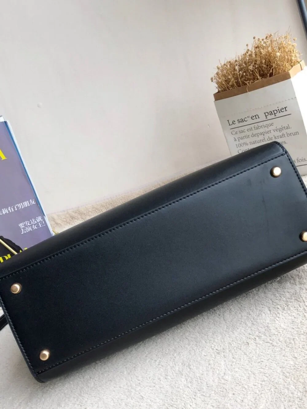 Tory Burch Black Eleanor Trapezoid Top Handle Satchel Crossbody Bag